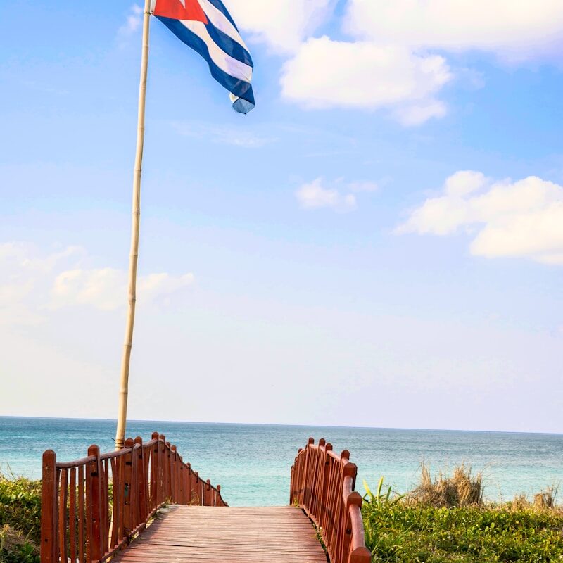 brown wooden fence near body of water during daytime